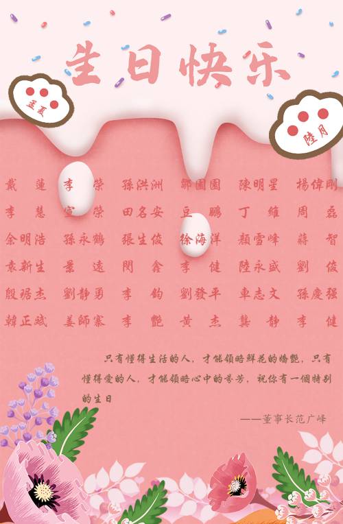 【生日祝?！抗ё?月生日的員工生日快樂！