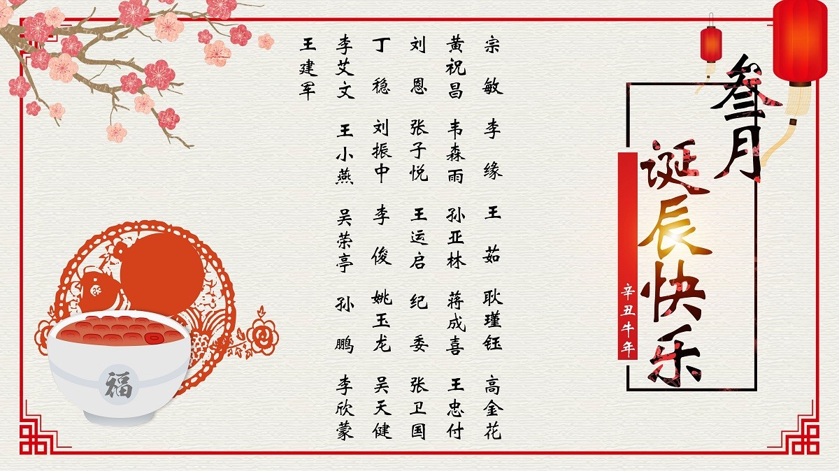 【生日祝?！抗ё?3月生日的員工生日快樂(lè)！