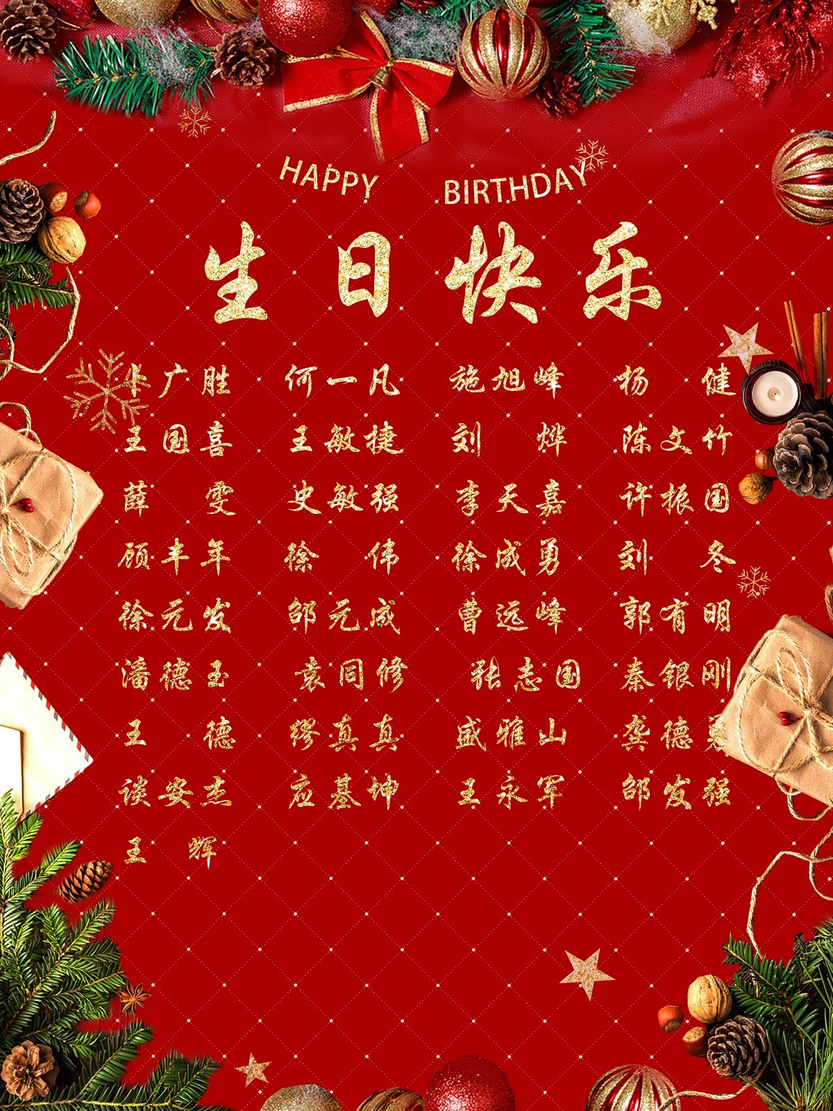 【生日祝福】恭祝12月生日的員工生日快樂！