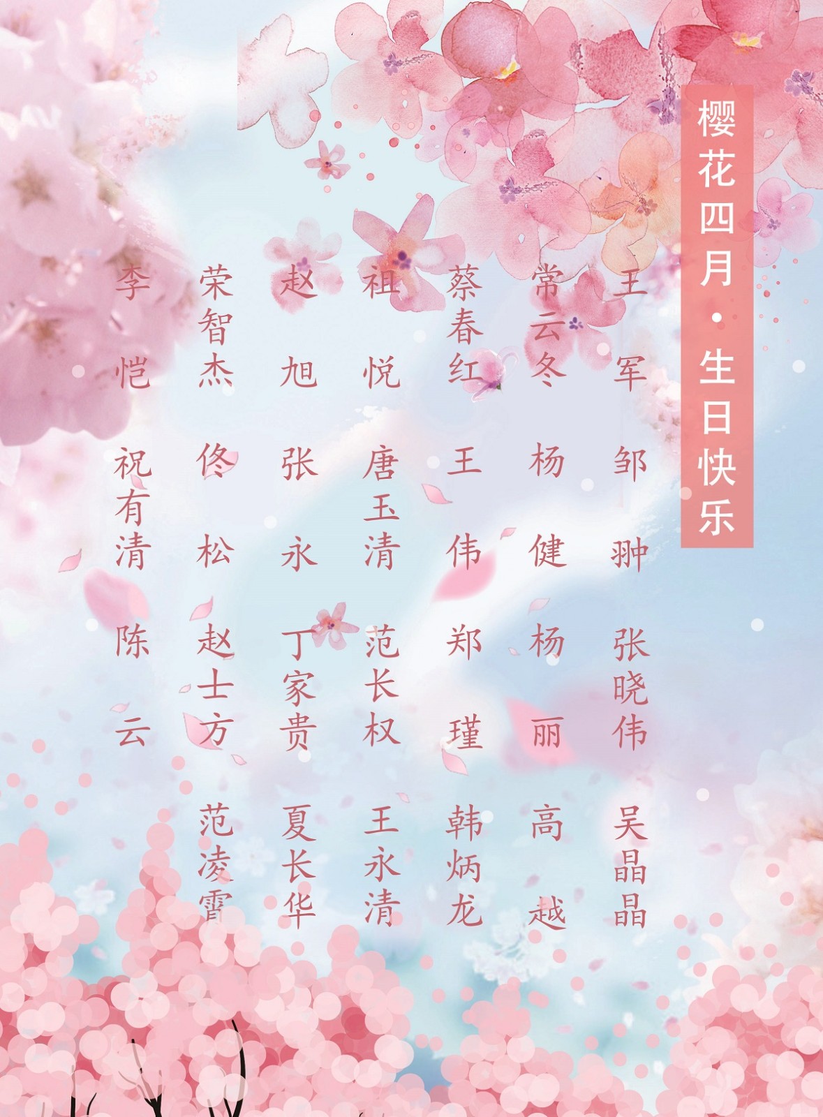 【生日祝?！抗ё?4月生日的員工生日快樂！